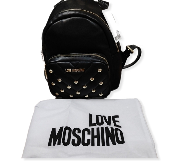 Love Moschino Black Vegan Leather Studded Backpack main image 16